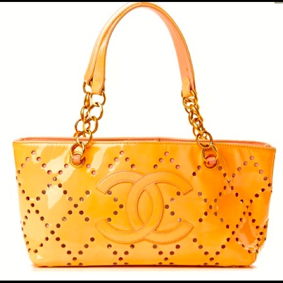 Authentic Chanel patent tote bag